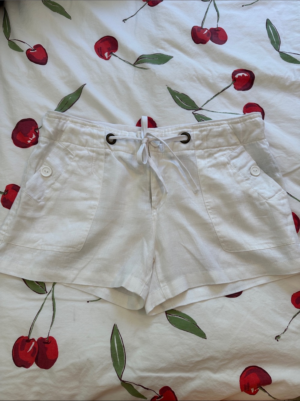Sanctuary white linen shorts